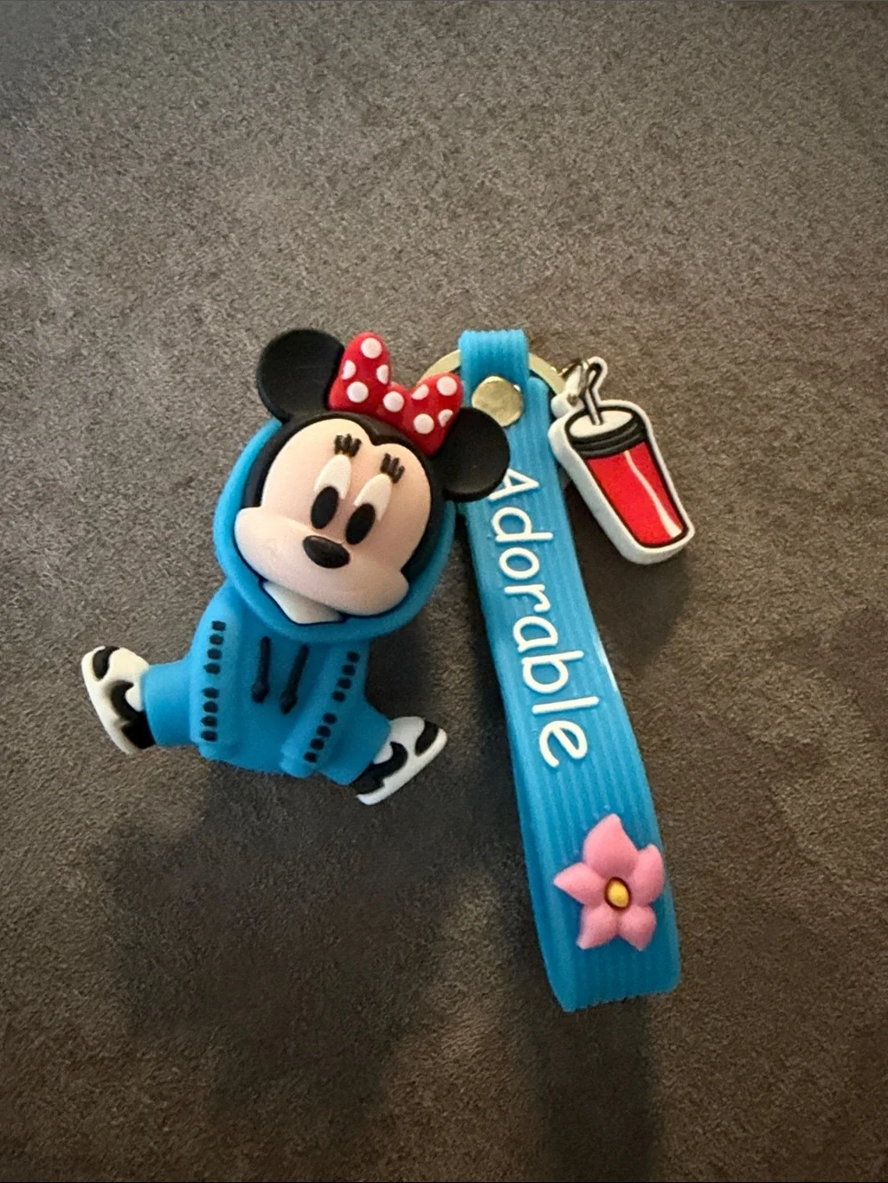 Mouse Blue Rubber Keychain - Adorable B16
